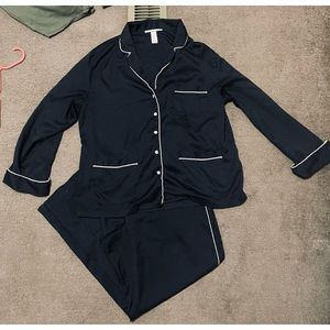 Victoria Secret Black Cheetah PJs Size Large